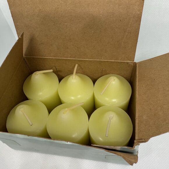 PARTYLITE  KIWI STRAWBERRY Votive Candles, BOX OF 6 & Mardi Gras Jeweled Holder - Picture 2 of 5